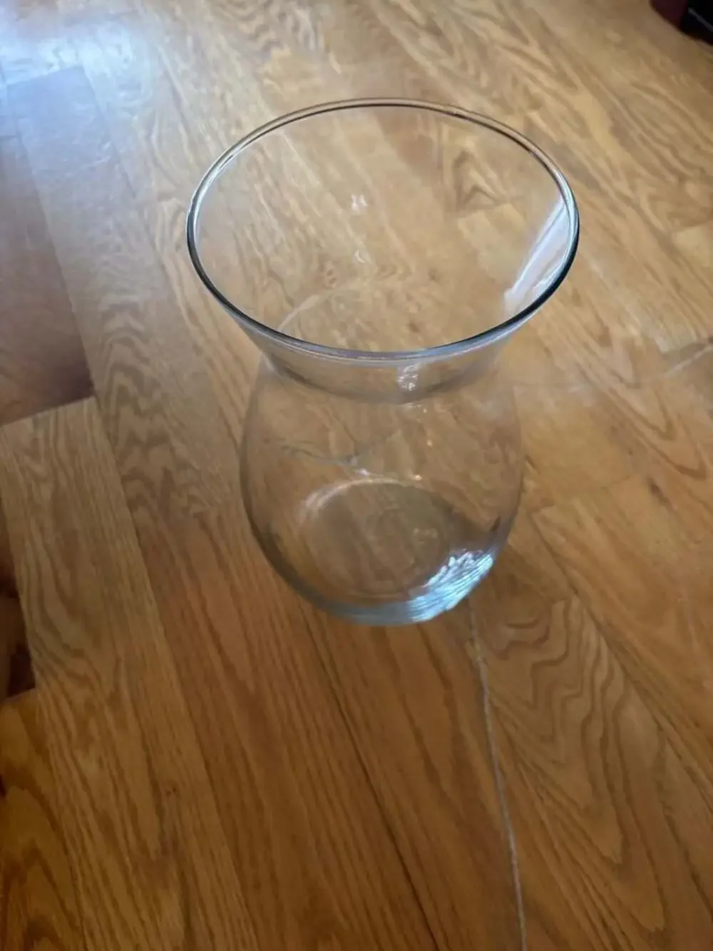 Clear Glass Hourglass Vase